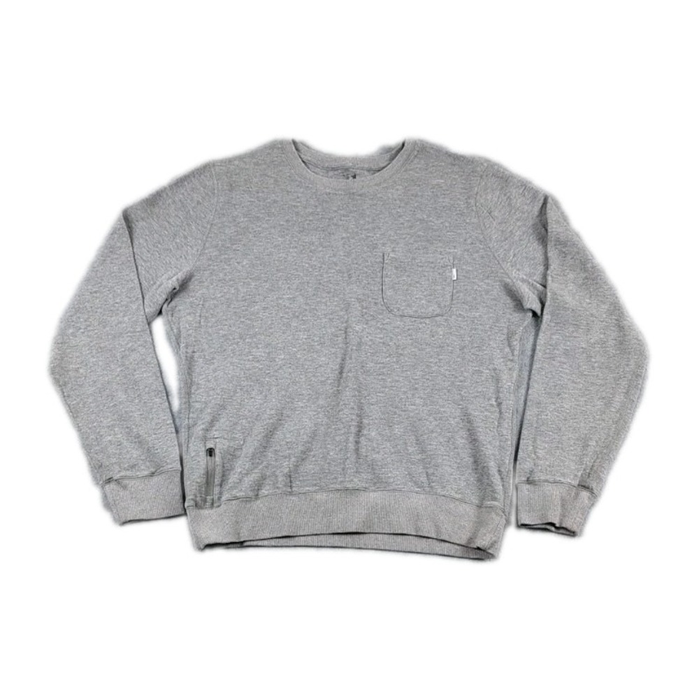 Vuori Jeffrey Pullover Sweatshirt  Fleece Pocket Crew Neck Mens  M Heather Gray